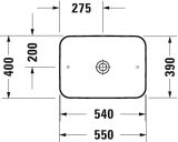 Umywalka Cape Cod 55x40 cm Nablatowa Prostokątna 2347550000 Duravit