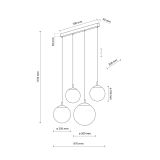 ESME WHITE LAMPA wisząca 4 LISTWA