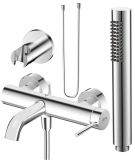 Zestaw Bateria Wannowa + Zestaw Prysznicowy Fly Chrom Emporia