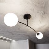 Lampa sufitowa PREGOS nowoczesna czarna E14 10W LED