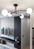 Lampa sufitowa PREGOS nowoczesna czarna E14 10W LED