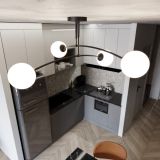 Lampa sufitowa PREGOS nowoczesna czarna E14 10W LED