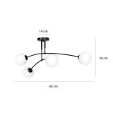 Lampa sufitowa PREGOS nowoczesna czarna E14 10W LED