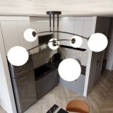 Lampa sufitowa PREGOS nowoczesna czarna E14 10W LED