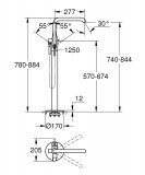 Bateria wannowa Essence Brushed Cool Sunrise 25248GN1 Grohe