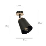 mini: Lampa sufitowa ATLAS nowoczesna czarna E27 15W LED (8)