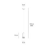 mini: Lampa wisząca FUMIKO nowoczesna biała / srebrna GU10 10W LED (8)