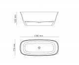 Wanna Wolnostojąca Noa 170x77 Marmite