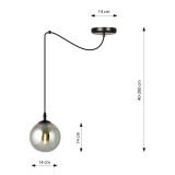 mini: Lampa wisząca GIGI nowoczesna czarna E14 10W LED (3)