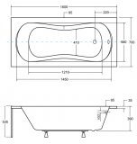 Wanna Do Zabudowy Aria 160x70 Besco