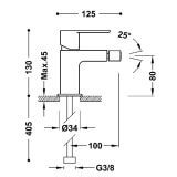 Bateria Bidetowa Loft Biel-Chrom 20012001BL Tres