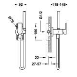 Bateria Bidetowa Podtynkowa Loft Stal 20522201AC Tres