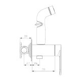 Bateria Bidetowa Podtynkowa Z Wężem I Słuchawką Typu Bidetka Lunepo Chrom ABLU4111B1 Avapax