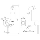 Bateria Bidetowa Podtynkowa Z Wężem I Słuchawką Typu Bidetka Ultimate Złoty Szczotkowany ABUL4112B1 Avapax
