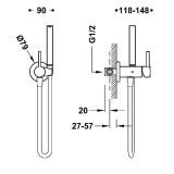 Bateria Bidetowa Study Złoto 134123OR Tres
