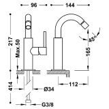 Bateria Bidetowa Study Złoto 26222402OR Tres