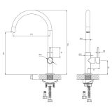 Bateria Kuchenna Stojąca Y Złoty Szczotkowany Y1251GLB Omnires