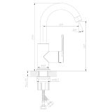Bateria Kuchenna Stojąca Z Wylewką U Lunepo Chrom ABLU171111 Avapax