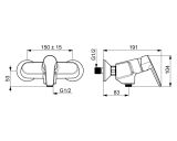 Bateria Natryskowa Saga Chrom 3960Y Oras