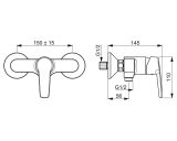 Bateria Natryskowa Saga Chrom 3963Y Oras