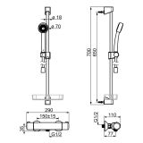 Bateria Natryskowa Z Zestawem Natryskowym Nova Chrom 7452U Oras