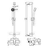 Bateria Natryskowa Z Zestawem Natryskowym Saga Chrom 3966Y Oras