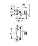 Bateria Prysznicowa Bauedge Chrom 23635001 Grohe