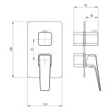 mini: Bateria Prysznicowa Do BOXa Mieszaczowego Blur Titanium BXY_DQLM Deante (2)