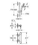 Bateria Prysznicowa Grohtherm 1000 Chrom 34824005 Grohe