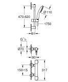Bateria Prysznicowa Grohtherm 500 Chrom 34796001 Grohe