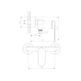 Bateria Prysznicowa Lunepo Czarny ABLU301311 Avapax