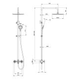 mini: Bateria Prysznicowa Z Deszczownicą I Zestawem Prysznicowym Temisto Chrom NAC_04QT Deante (3)
