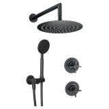 mini: Bateria Prysznicowa Z Deszczownicą I Zestawem Prysznicowym Temisto Nero NAC_N9QT Deante (1)