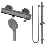Bateria Prysznicowa Z Zestawem Prysznicowym Na Drążku Fly Gun Metal ZESTAW-FLY-28-BN Emporia