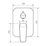 Bateria Prysznicowo-Wannowa Podtynkowa, 2 Funkcyjna, Czarny Soft Clever 2.0 AREX.4145BS Excellent