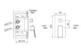 Bateria Prysznicowo-Wannowa Podtynkowa Teo Gun Metal 02042BN Emporia