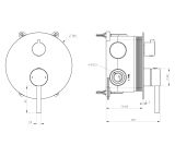 Bateria Prysznicowo-Wannowa Podtynkowa Z Boxem 2-Wyjściowym Fly Gun Metal 03042BN Emporia