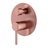 Bateria Prysznicowo-Wannowa Podtynkowa Z Boxem 2-Wyjściowym Fly Miedź Szczotkowana 03042BRG Emporia