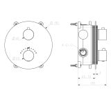 Bateria Prysznicowo-Wannowa Termostatyczna Podtynkowa Z Boxem 2-Wyjściowym Fly Miedź Szczotkowana 03043BRG Emporia