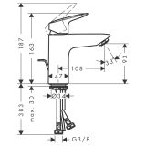 Bateria Umywalkowa 100 Z Metalowym Kompletem Odpływowym Z Cięgłem Logis 71171000 Hansgrohe