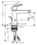 Bateria Umywalkowa 110 Fine Coolstart Z Kompletem Odpływowym Z Cięgłem Logis 71254670 Hansgrohe