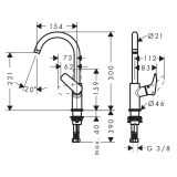 Bateria Umywalkowa 210 Z Obrotową Wylewką Bez Kompletu Odpływowego Logis 71131670 Hansgrohe