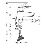 Bateria Umywalkowa 70 Coolstart Z Kompletem Odpływowym Z Cięgłem Logis 71072670 Hansgrohe
