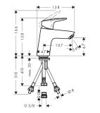 Bateria Umywalkowa 70 Lowpressure Do Bezciśnieniowych Podgrzewaczy Wody Z Kompletem Odpływowym Push-Open Logis 71074000 Hansgrohe
