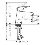 Bateria Umywalkowa 70 Z Kompletem Odpływowym Push-Open Logis 71077670 Hansgrohe