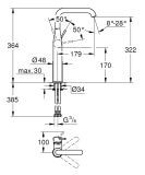 Bateria Umywalkowa Essence Xl Brushed Hard Graphite 24170AL1 Grohe