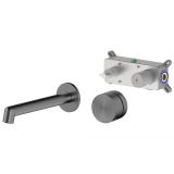 Bateria Umywalkowa Podtynkowa Z Boxem Ovelo Gun Metal 09012BN Emporia