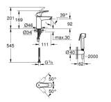 Bateria Umywalkowa Rozmiar S Z Bidetką Eurosmart Chrom 23124003 Grohe