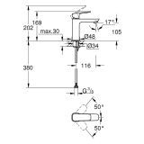 Bateria Umywalkowa Rozmiar M Cubeo Matte Black 1017552430 Grohe
