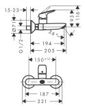 Bateria Umywalkowa Ścienna Natynkowa Logis 71225000 Hansgrohe